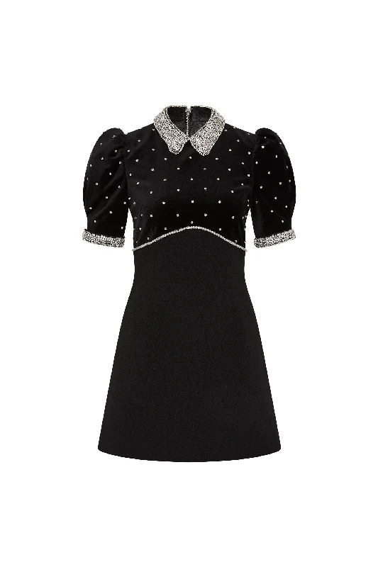 Mini dress with sequin embellishments-Giovanna Short Sleeve Mini Dress