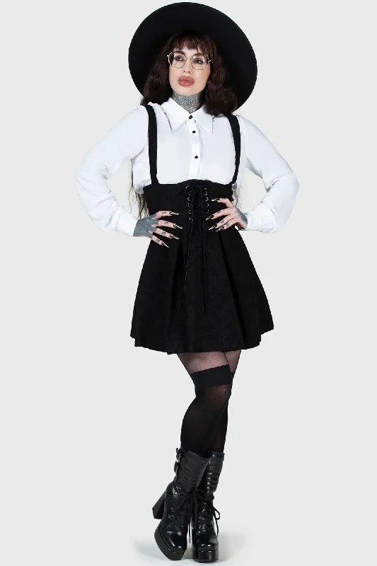 Mini dress with oversized fit-Rotten Relics Suspender Mini Skirt - Resurrect