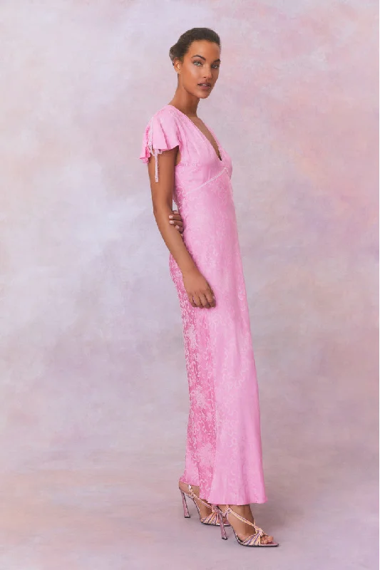 Maxi dress with romantic style-Loulou Jacquard Printed Maxi Dress