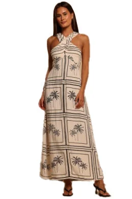 Maxi dress with animal motifs-Shore Malia Maxi Dress - Block Palms