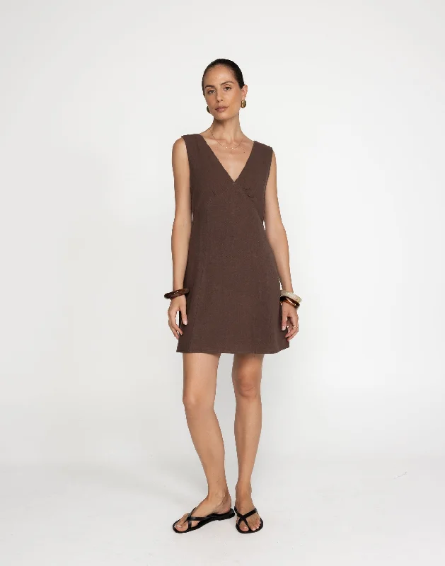 Mini dress with utility style-Chappell Mini Dress (Cocoa)