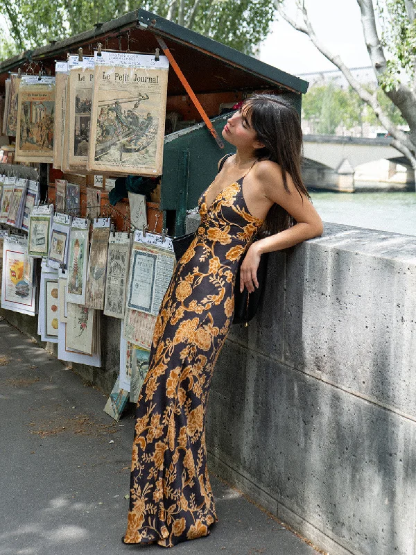 Maxi dress with shimmer fabric-Kaia Slip Dress