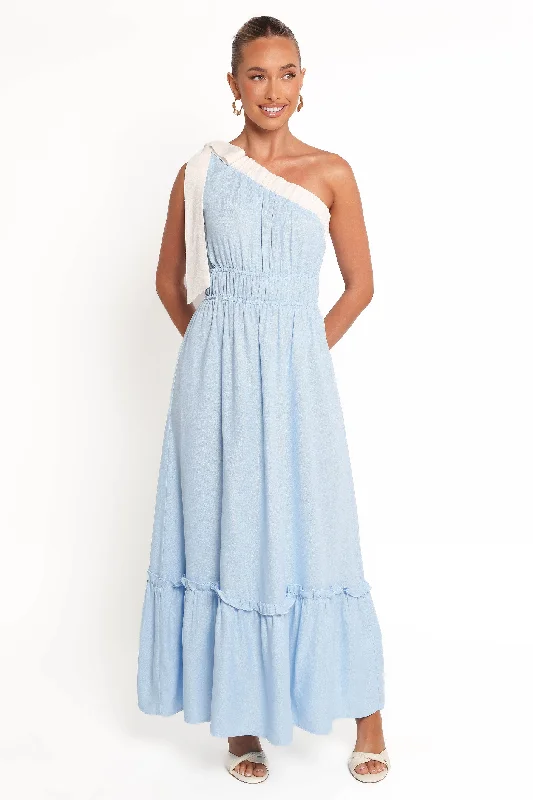 Maxi dress with modern design-Gilda Maxi Dress - Blue/White