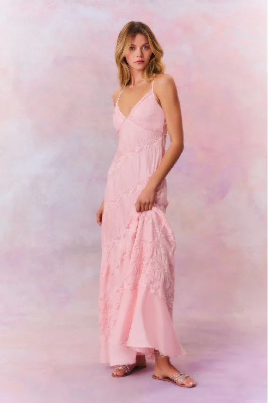 Maxi dress with shimmer effect-Idalia Habotai Silk Maxi Dress