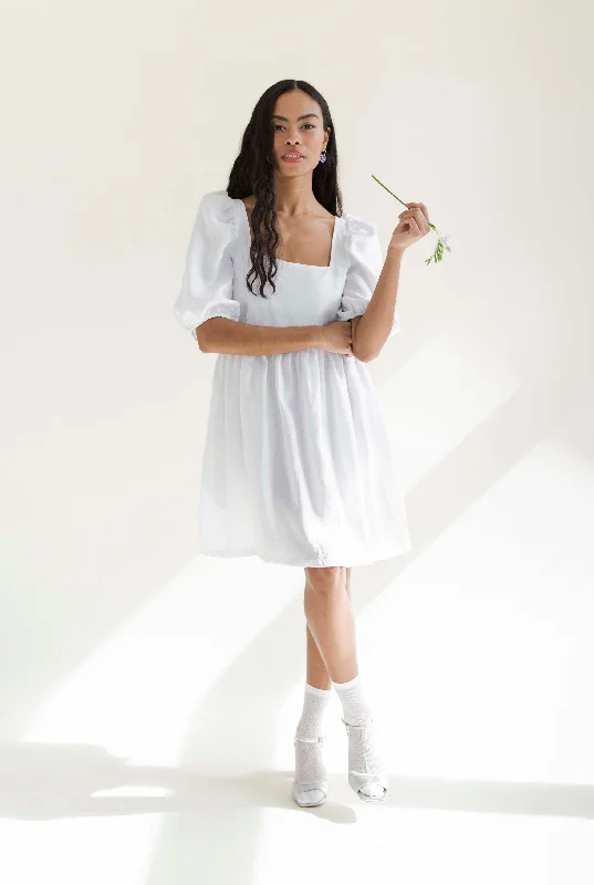 Mini dress with retro flair-Bridal Manon Mini Puff Dress