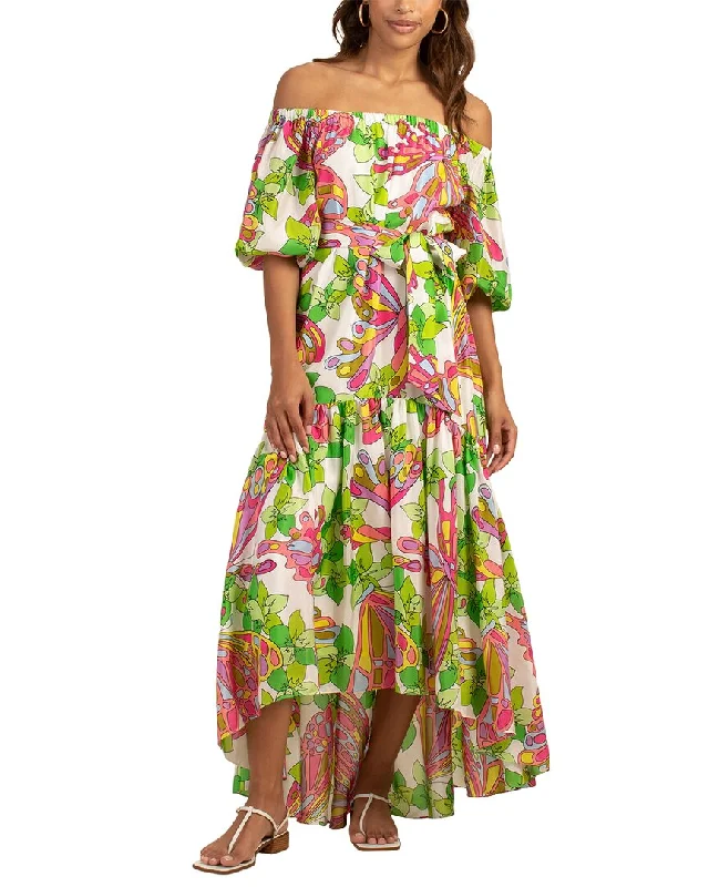 Midi dress with artistic prints-Trina Turk Eye Popping Silk Midi Dress