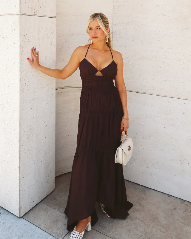 Maxi dress with draped bodice-Lovers Spell Tiered Maxi Dress