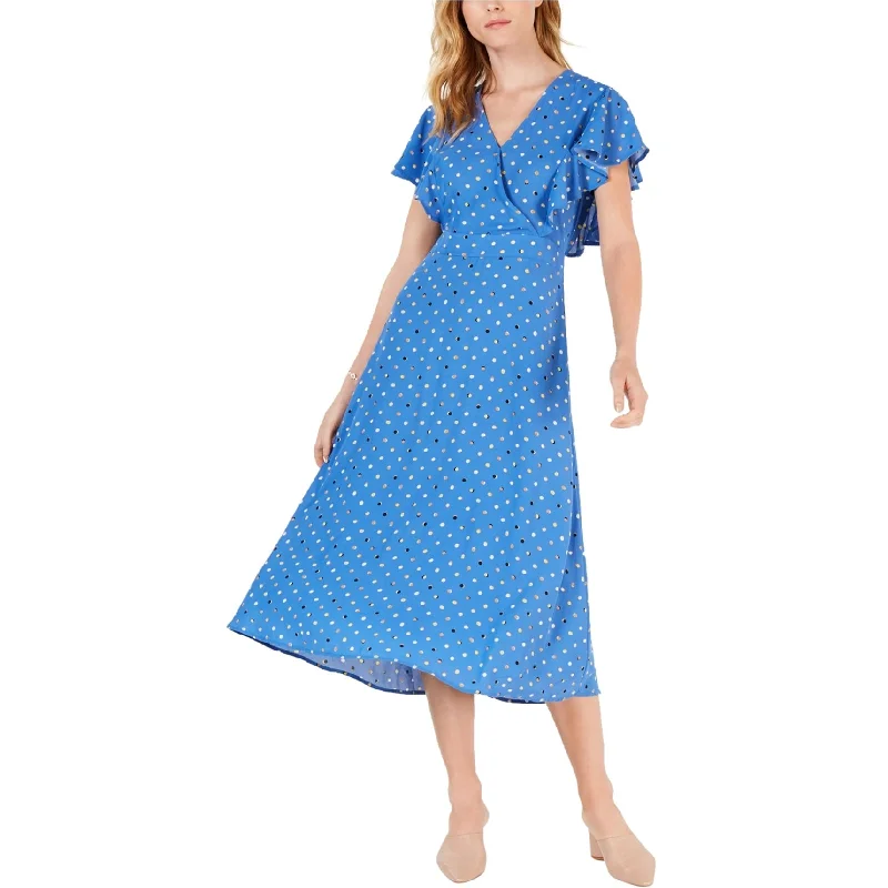 Maxi dress with beaded details-maison Jules Womens Flutter Sleeve Maxi Dress, Blue, 4