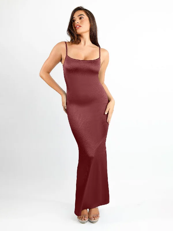 Maxi dress with boho style-Shapewear Shine Slimming Tummy Control Maxi Slip Dress