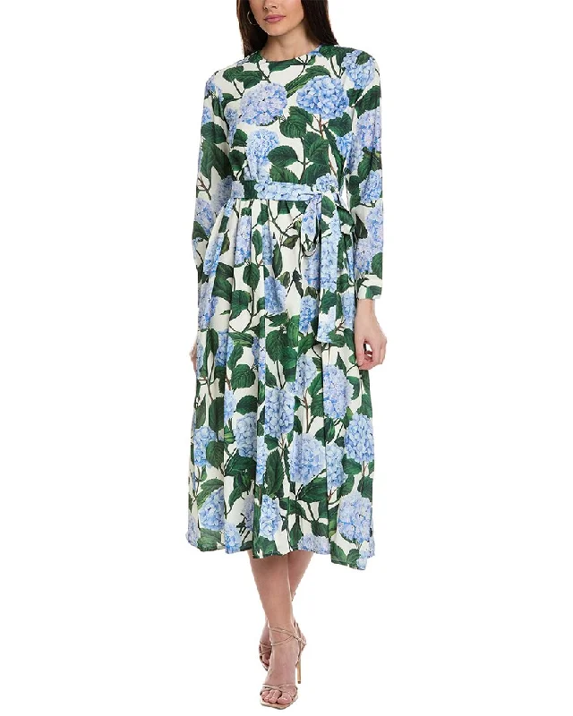 Midi dress with pleated skirt-YAL New York Printed Midi Dress