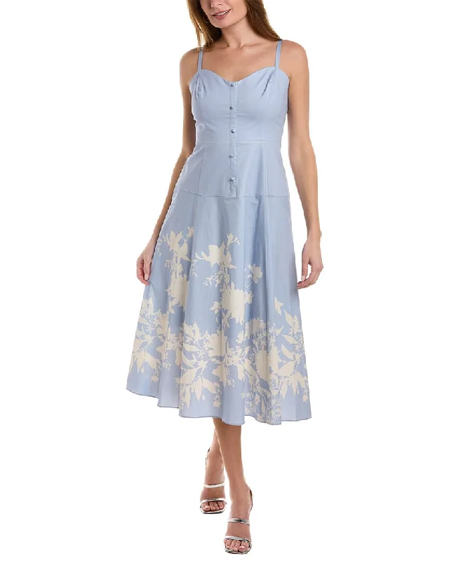 Midi dress with racerback style-Marchesa Notte Floral Midi Dress