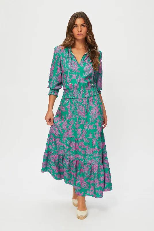 Maxi dress with unique patterns-Santa Rosa Smocked Waist Maxi Dress