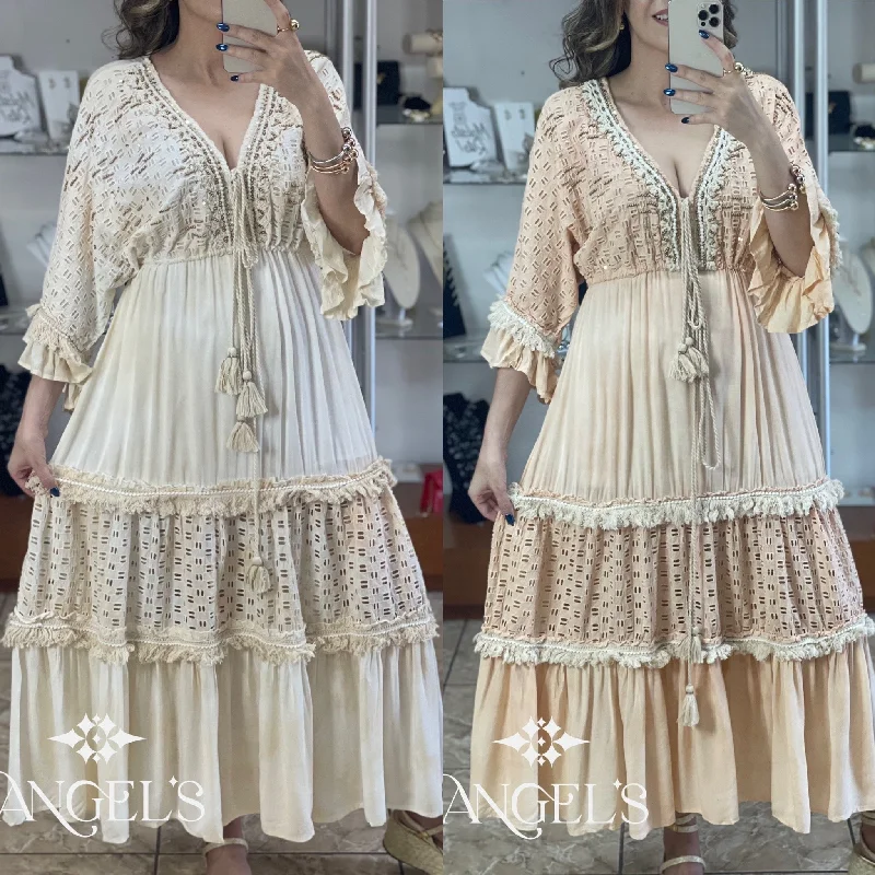 Maxi dress for cocktail parties-Sofia Maxi Bohemian Dress