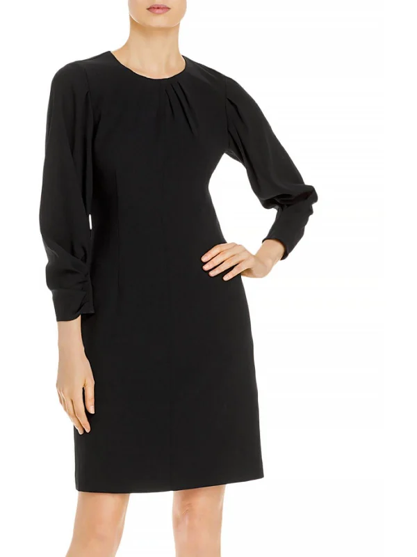 Midi dress with cap sleeves-Jemima Womens Long Sleeve Midi Midi Dress