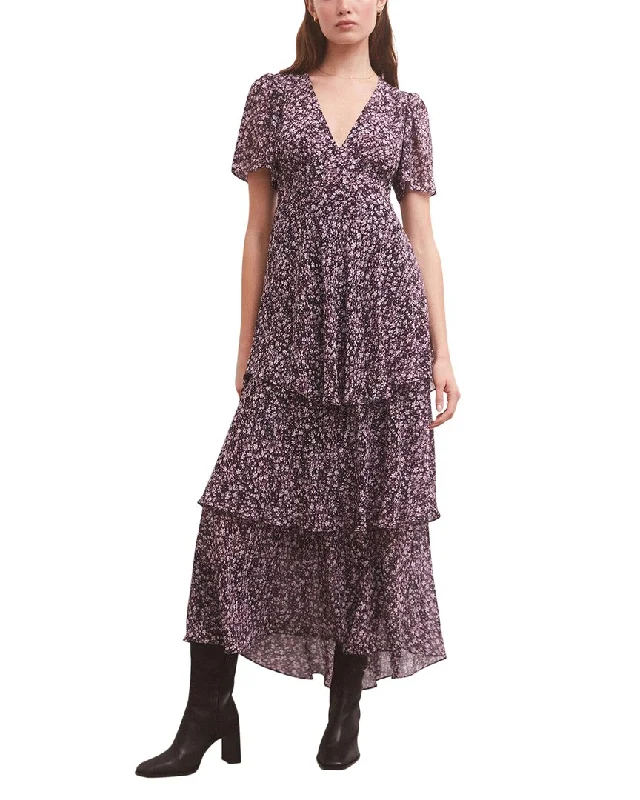 Midi dress with embroidered flowers-Z SUPPLY Everly Floral Midi Dress