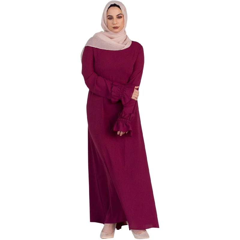 Maxi dress with cold shoulder-Verona Collection Womens Ruffle-Sleeve Maxi Dress