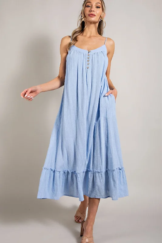 Maxi dress with cap sleeves-Simple Melody Maxi Dress