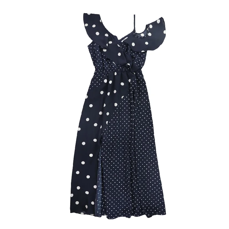 Maxi dress with voluminous sleeves-Bar Iii Womens Dot Maxi Dress