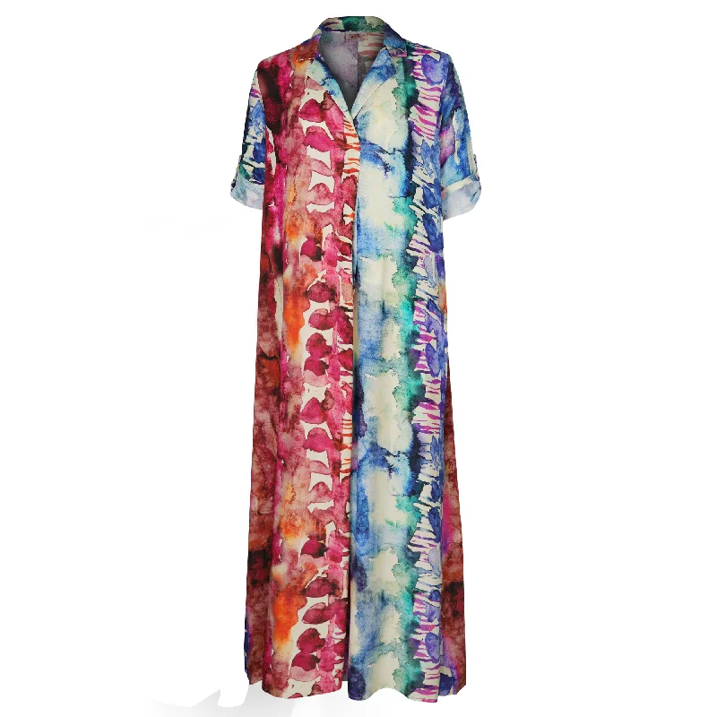 Maxi dress with wrap style-Juniper Kaftan Dress Abs Watercolour