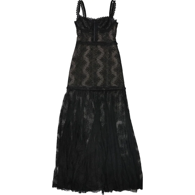 Maxi dress with boho style-Alexis Womens Kieran Maxi Dress, Black, Large