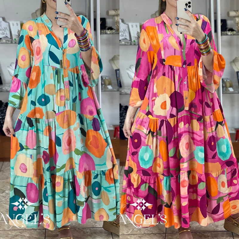 Maxi dress with bohemian vibes-Garden OS Maxi Dress