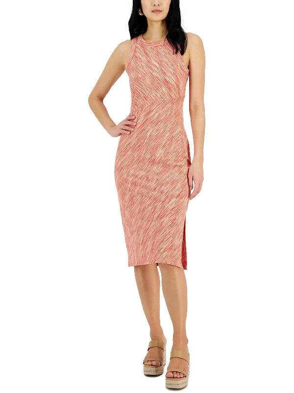 Midi dress with tiered layers-Womens Ribbed Sleeveless Midi Dress