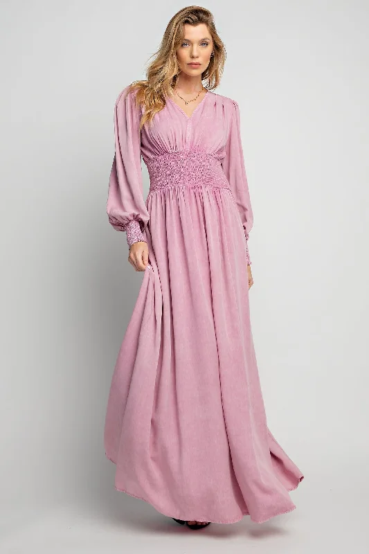 Maxi dress with boho style-Dusty Rose Maxi