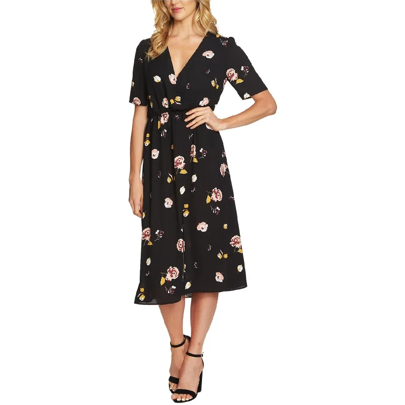 Maxi dress with layered ruffles-1.STATE Womens Floral A-line Maxi Dress, Black, X-Small