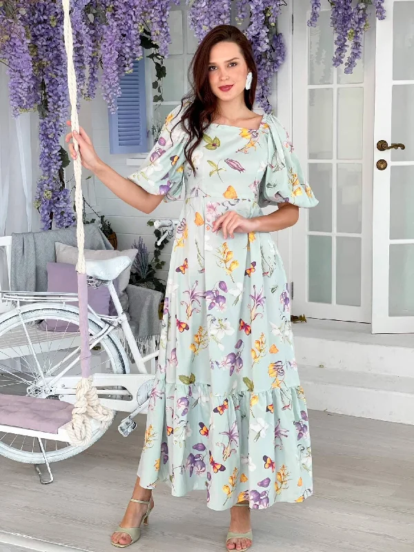 Maxi dress with tropical print-Skylar - Floral long dress