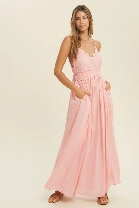 Maxi dress with glitter accents-Romantic Beginnings Maxi