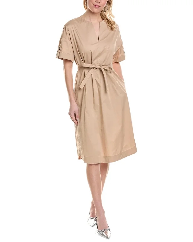 Midi dress with oversized fit-Peserico womens  Midi Dress, 46, Beige