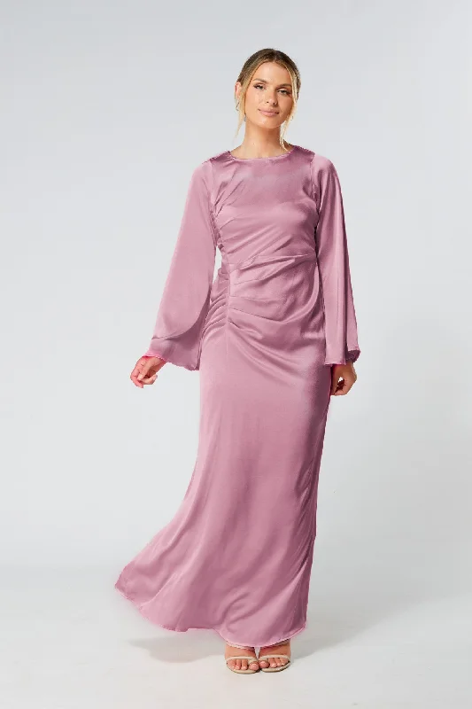 Maxi dress with voluminous sleeves-Malika Lilac Maxi Dress