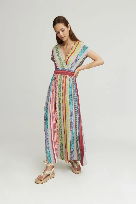 Maxi dress with knot front-AM Basil Multi Maxi Dress 560338