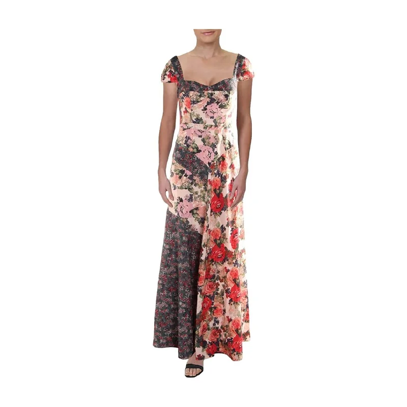 Maxi dress with eyelet fabric-Free People Womens La Fluer Maxi Dress, Multicoloured, 2