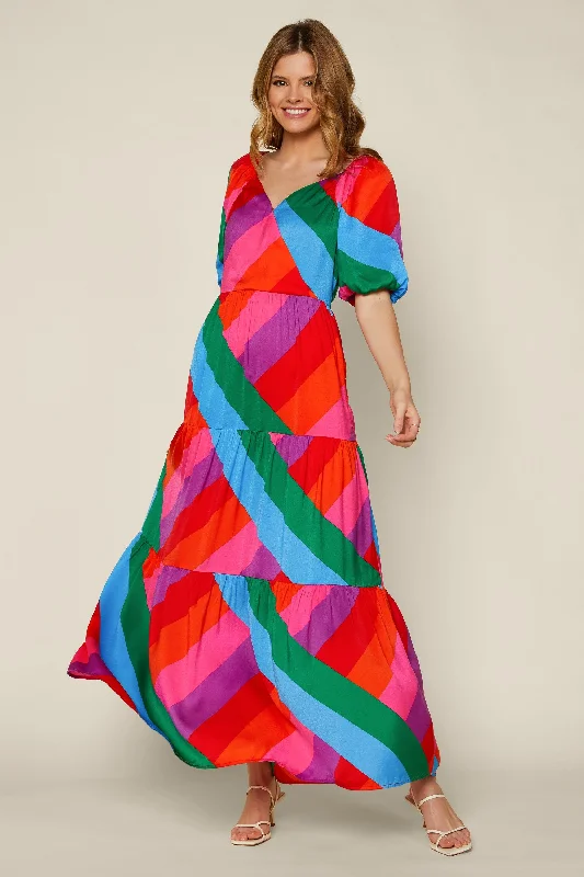 Maxi dress with empire waist-Rainbow Row Maxi