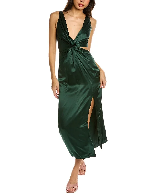 Midi dress with pleated skirt-Nicholas Josephine Silk Midi Dress