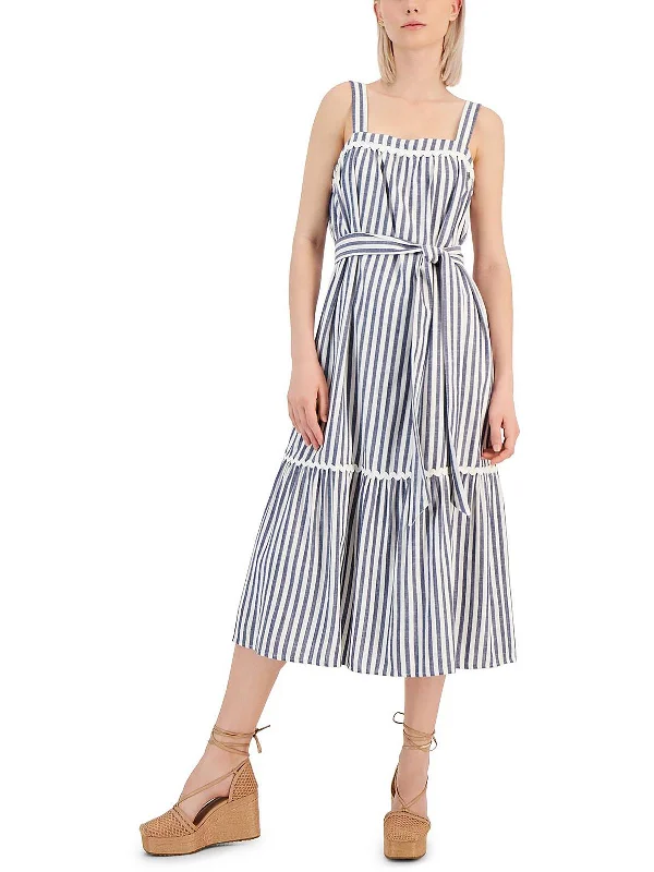 Midi dress with spaghetti straps-Womens Casual Midi Sundress