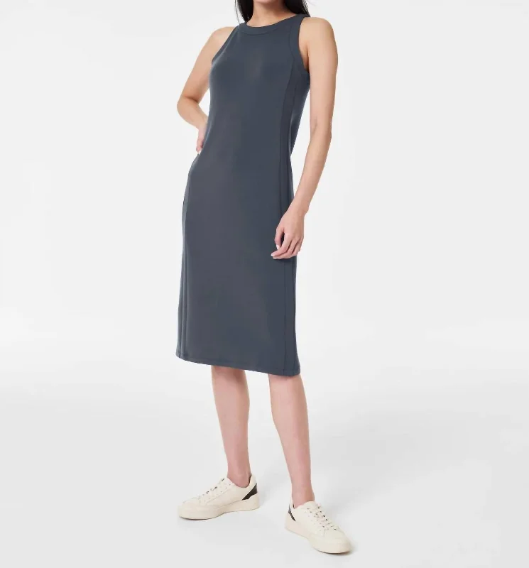 Midi dress with cowl neck-Airessentials Tank Midi Dress In Dark Storm