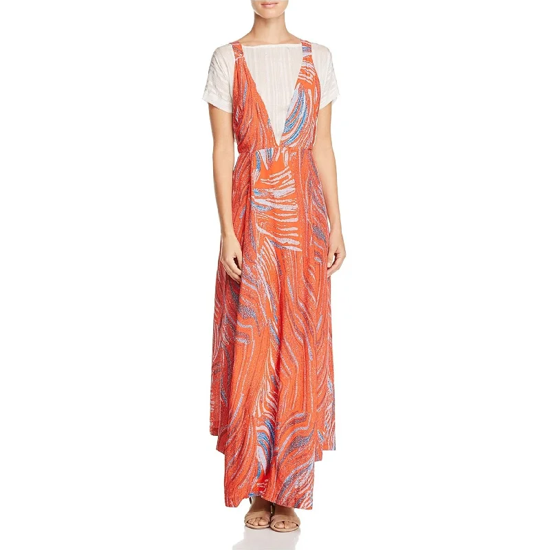 Maxi dress with spaghetti straps-Free People Womens A Thousand Kisses Maxi Dress, Orange, X-Small