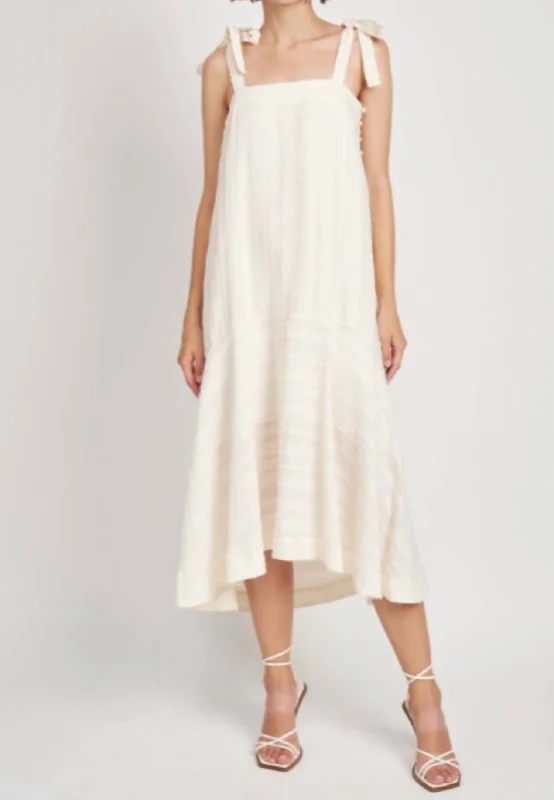 Midi dress with wrap style-Laurant Midi Dress In Cream