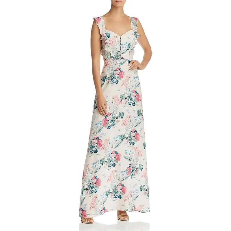 Maxi dress with flared skirt-Parker Womens Mimi Floral Maxi Dress, Pink, 6