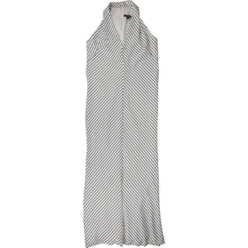 Maxi dress with plunging neckline-Ralph Lauren Womens Striped Maxi Dress