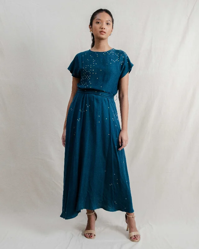 Maxi dress with pleated skirt-BHUMI - Picking Daisies Dress