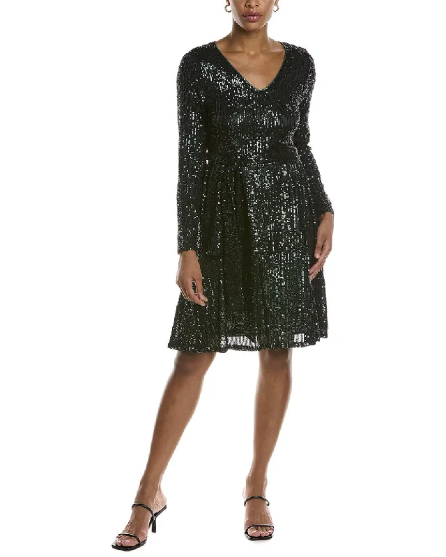 Midi dress with glitter accents-Nanette Lepore Sequined Midi Dress