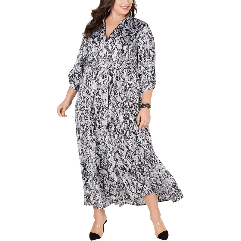 Maxi dress with cowl neck-I-N-C Womens Snake Print Maxi Dress