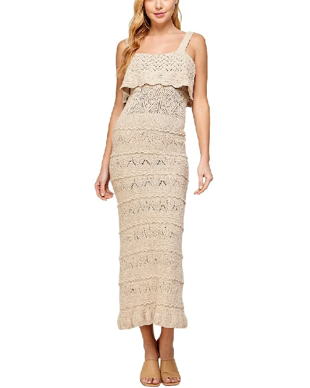 Midi dress with elastic waistband-Koko + Mason Crochet Midi Dress