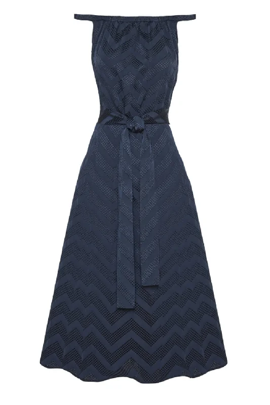 Maxi dress with cool tones-Canal Long Dress Dark Blue