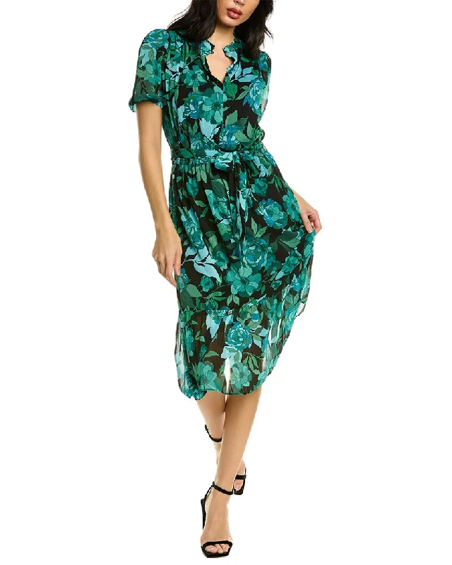 Midi dress with vintage inspiration-London Times Floral Midi Dress