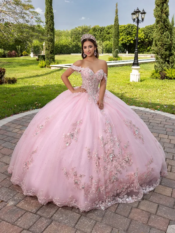 3D Floral Off Shoulder Ball Gown by LizLuo Fiesta 56526