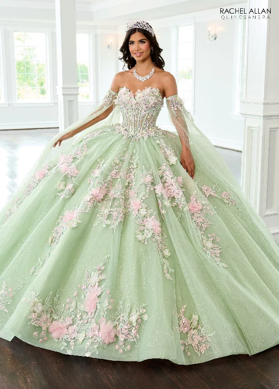 Cape Sleeve Quinceanera Dress by Rachel Allan RQ2216